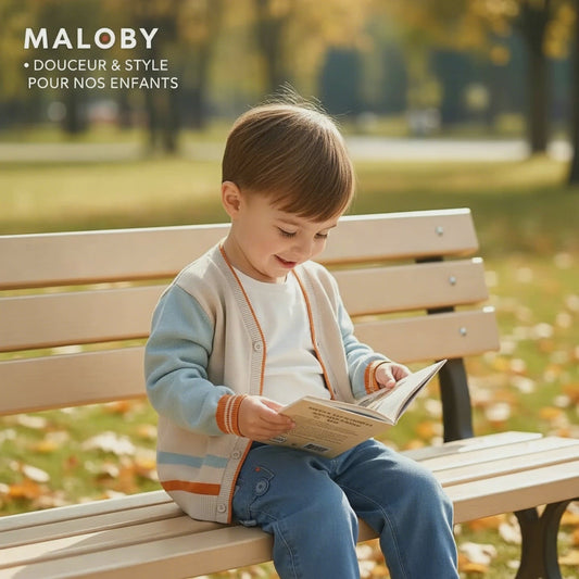 Cardigan colorblock en maille enfant garçon- Gris Clair