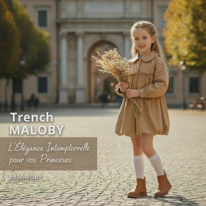 coupe-vent mi-long enfant fille - beige