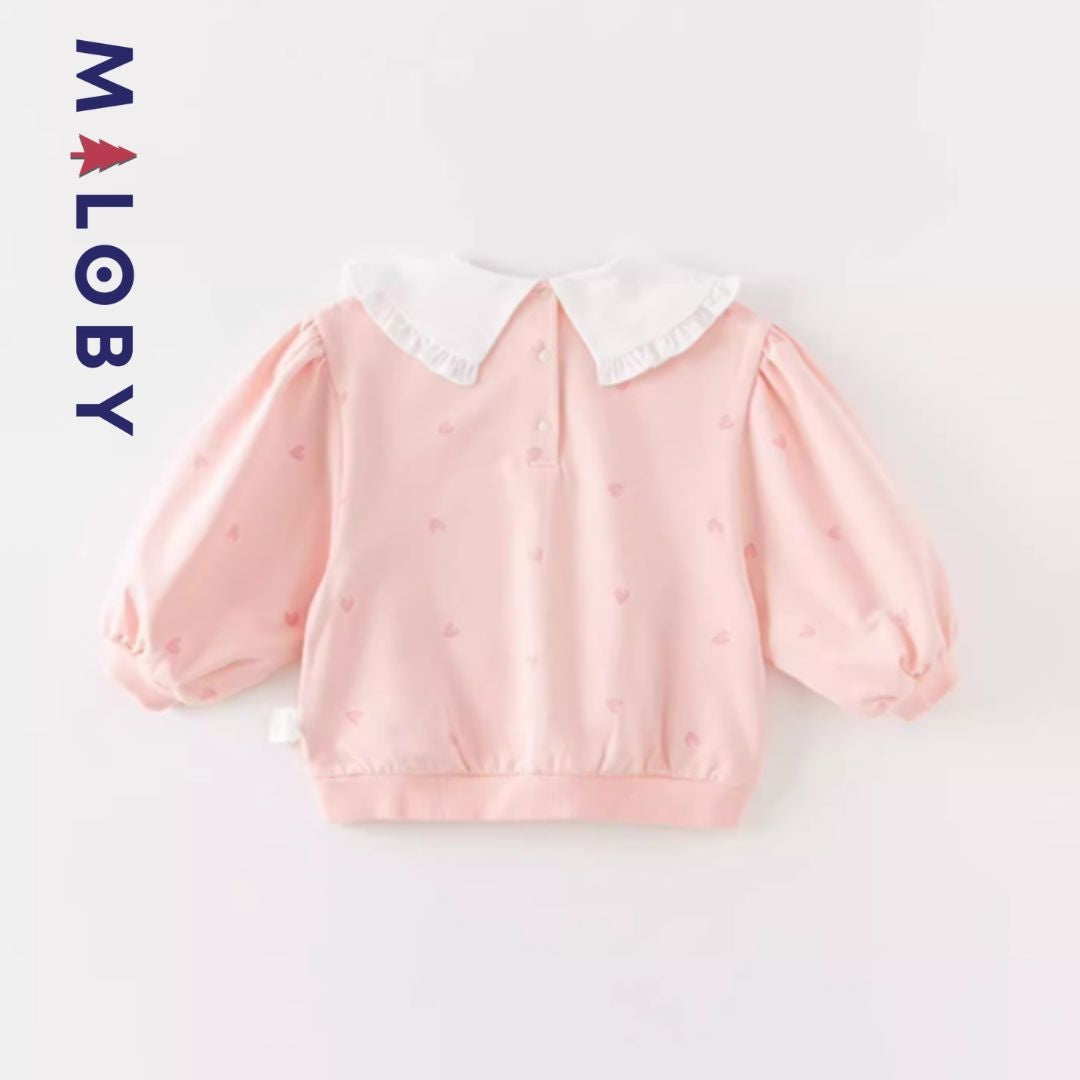 T-shirt motif Hello Kitty pour fille, manches longues en coton beige et rose, idéal pour les anniversaires.