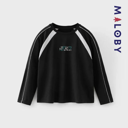 T-shirt antibactérien noir pour enfants garçons de la marque MALOBY