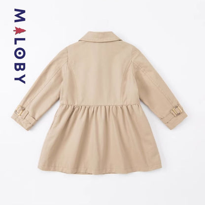 Trench beige à nœud pour fille, idéal pour les anniversaires et vêtements anti-allergiques.
