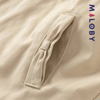 Trench à capuche beige pour enfants, élégant et confortable, idéal pour les anniversaires