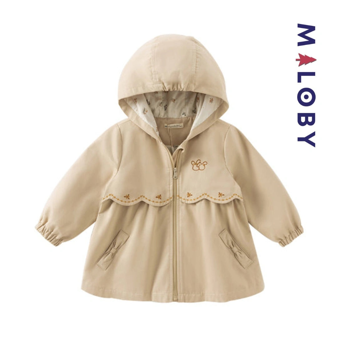 Trench à capuche beige pour enfants, élégant et confortable, idéal pour les anniversaires