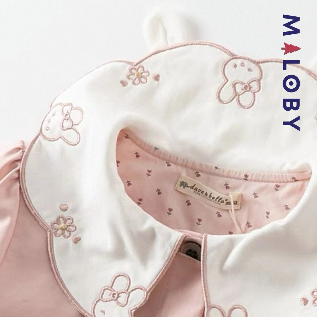Trench à col fantaisie rose pour fille, parfait pour les anniversaires et les occasions spéciales.