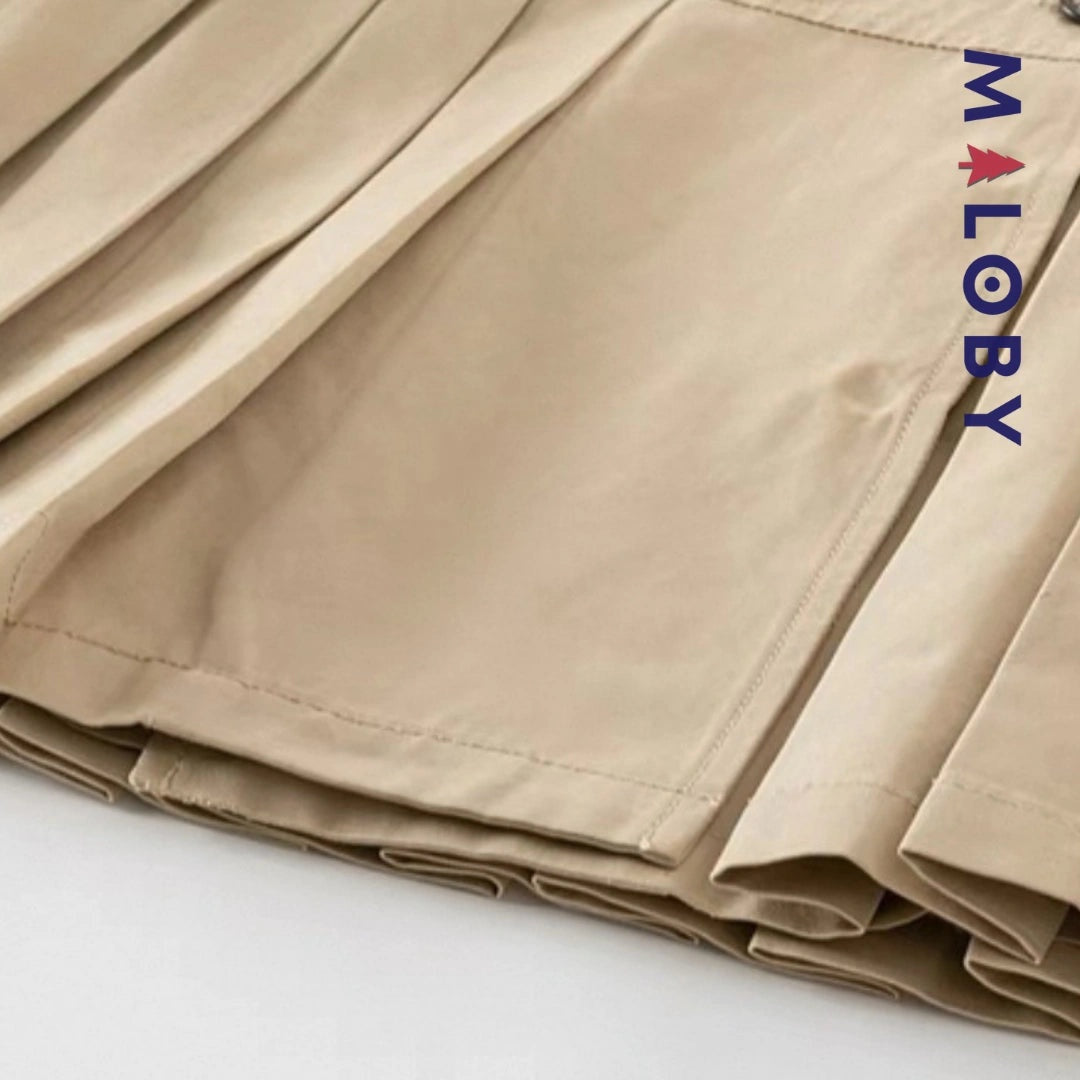 Trench col marin beige pour fille, parfait pour les occasions spéciales et le quotidien.