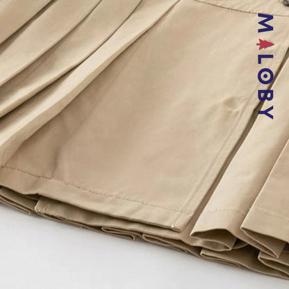 Trench col marin beige pour fille, parfait pour les occasions spéciales et le quotidien.