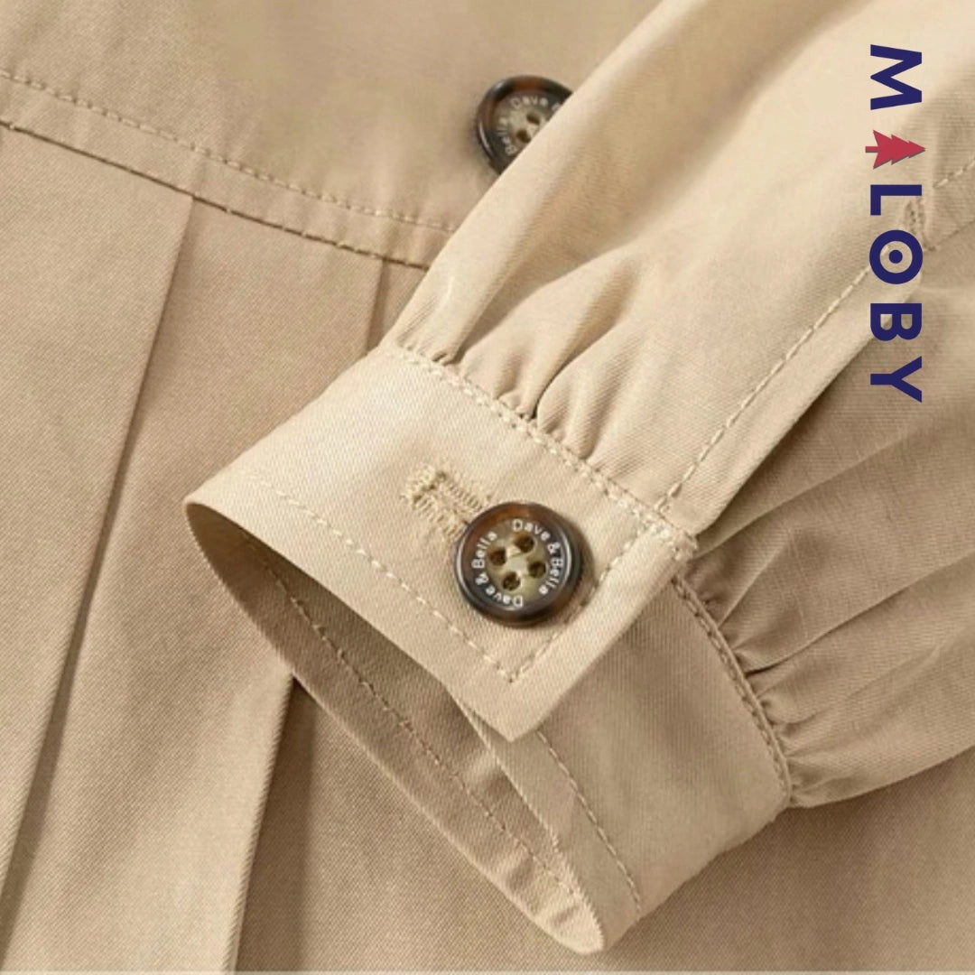 Trench col marin beige pour fille, parfait pour les occasions spéciales et le quotidien.