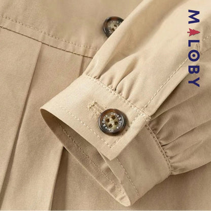 Trench col marin beige pour fille, parfait pour les occasions spéciales et le quotidien.
