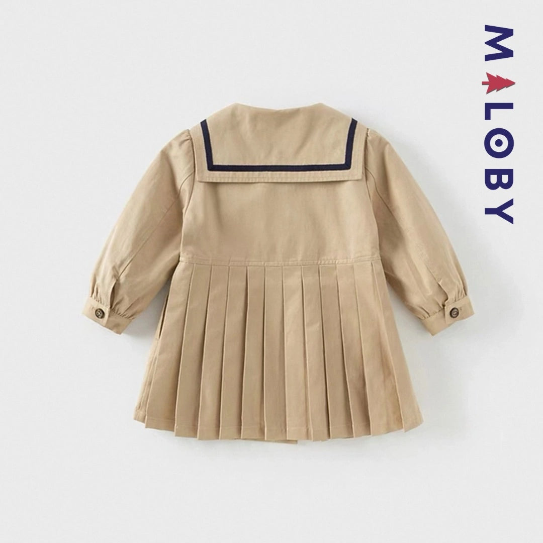 Trench col marin beige pour fille, parfait pour les occasions spéciales et le quotidien.