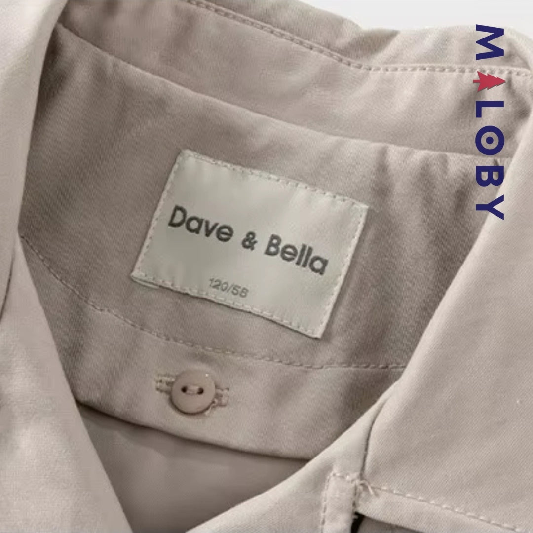 Trench uni beige pour fille, idéal pour les vêtements enfants et les anniversaires.