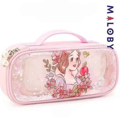 Trousse à crayon rose pour fille, accessoire idéal pour enfants, MALOBY.