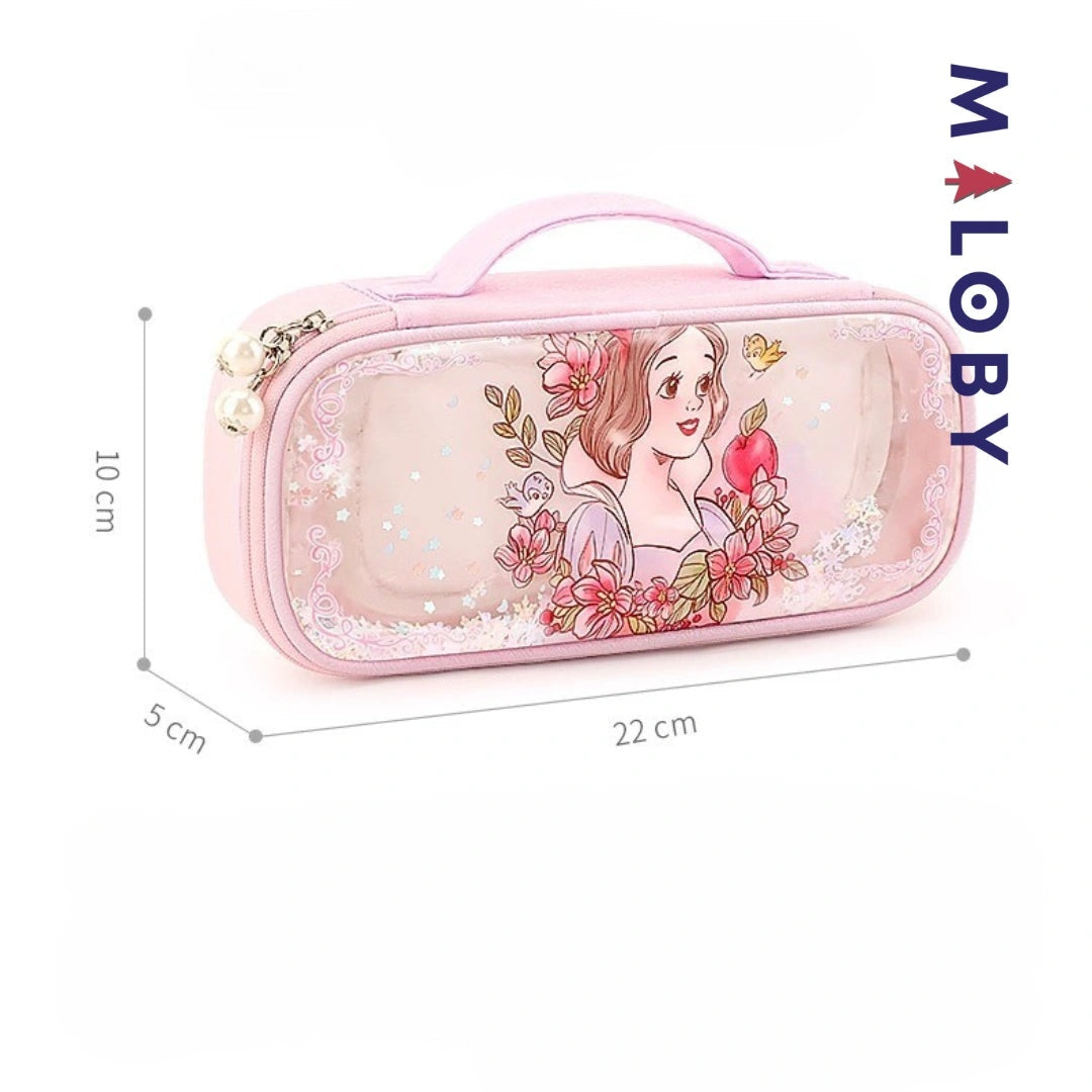 Trousse à crayon rose pour fille, accessoire idéal pour enfants, MALOBY.