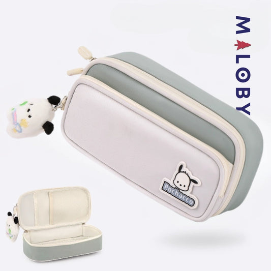 Trousse primaire motif Pochacco enfant garçon en gris, accessoire pour anniversaire et vêtements enfants