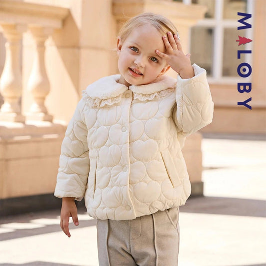 Veste courte matelassée beige pour fille, idéale pour enfants sensibles