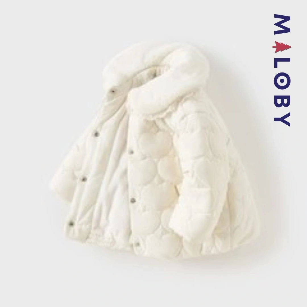 Veste courte matelassée beige pour fille, idéale pour enfants sensibles