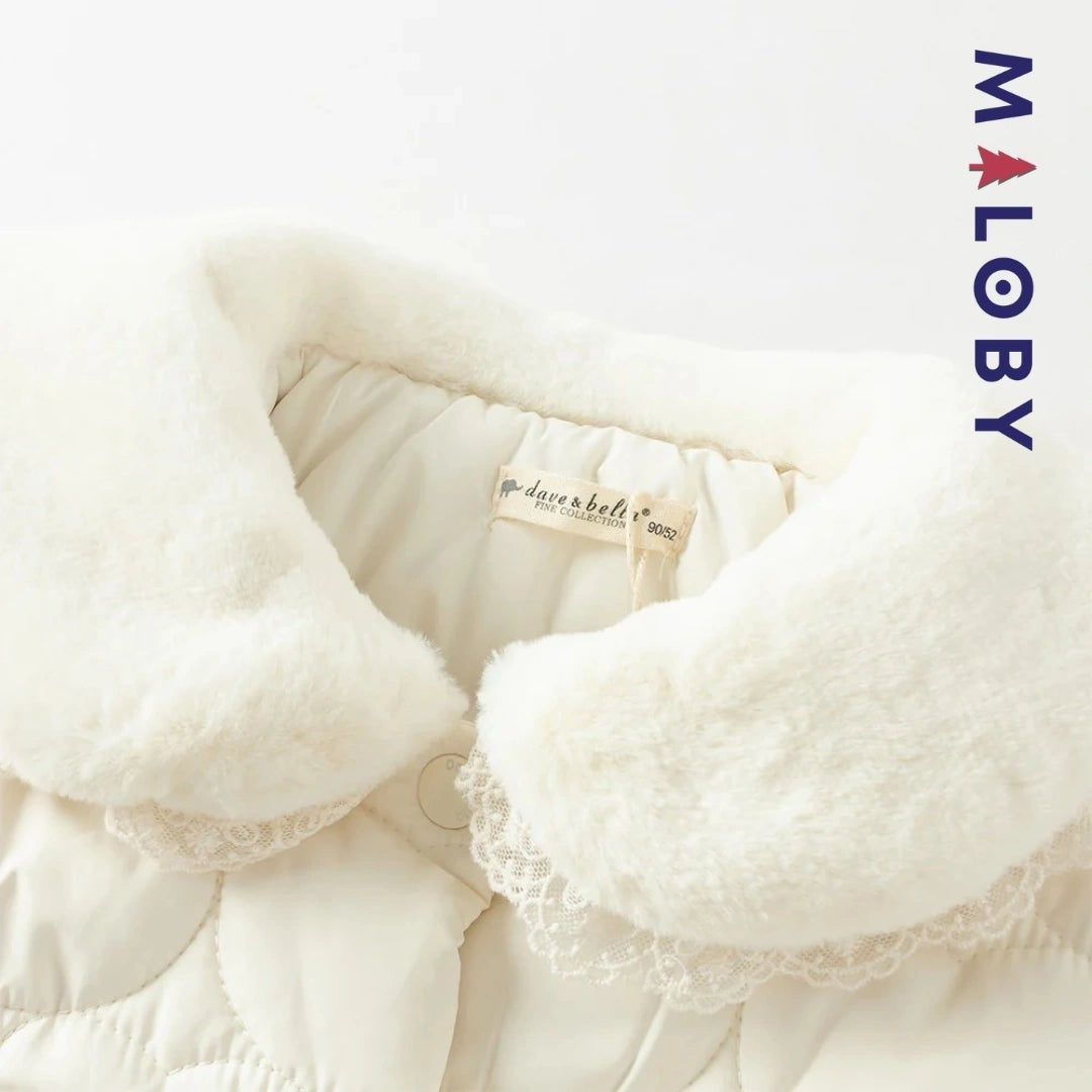 Veste courte matelassée beige pour fille, idéale pour enfants sensibles