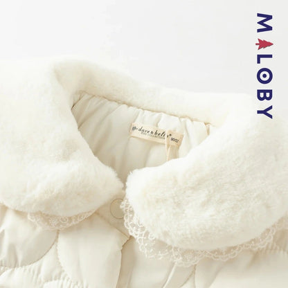 Veste courte matelassée beige pour fille, idéale pour enfants sensibles
