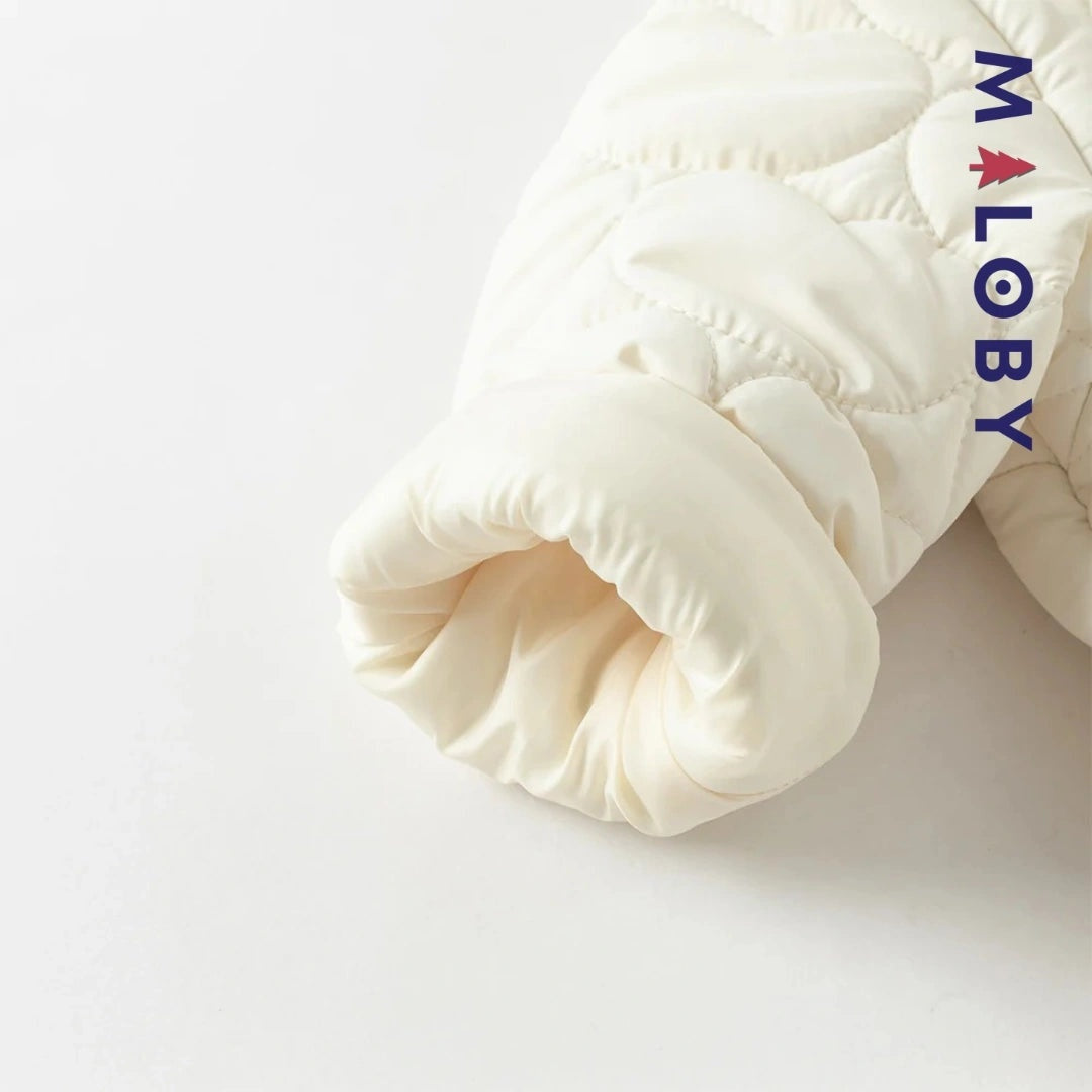 Veste courte matelassée beige pour fille, idéale pour enfants sensibles