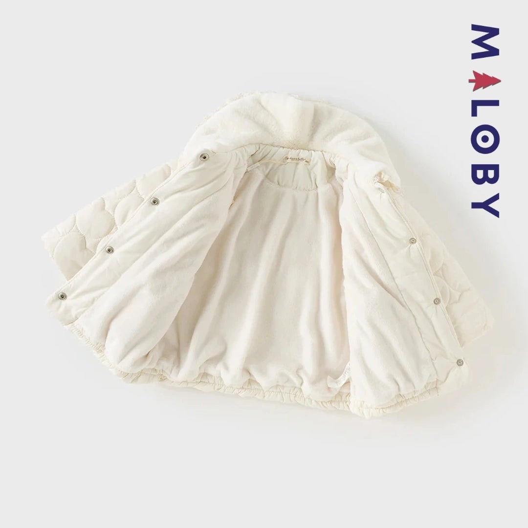 Veste courte matelassée beige pour fille, idéale pour enfants sensibles