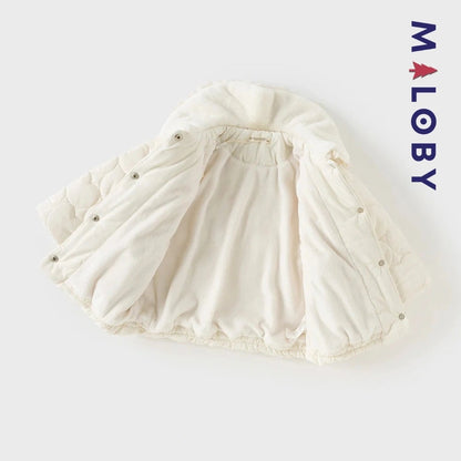 Veste courte matelassée beige pour fille, idéale pour enfants sensibles