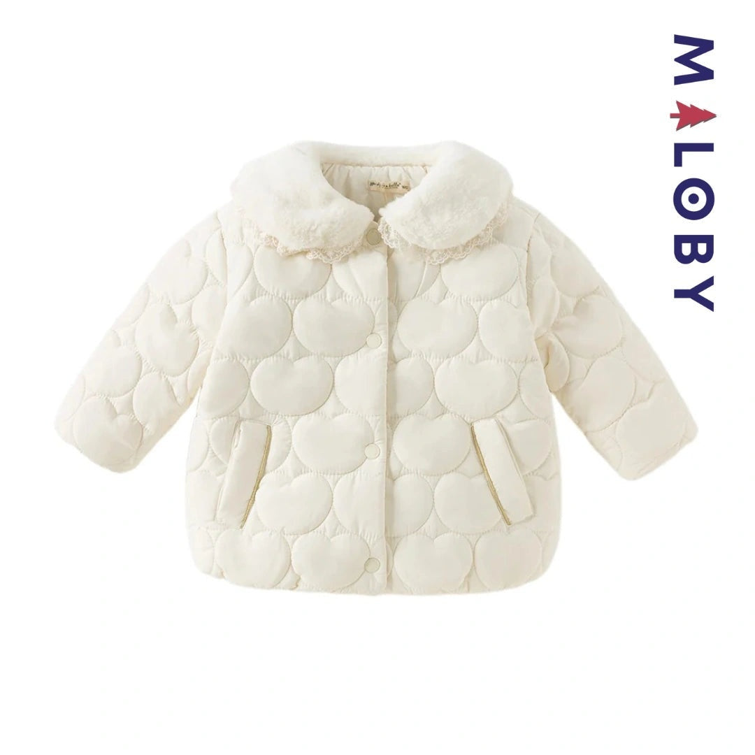 Veste courte matelassée beige pour fille, idéale pour enfants sensibles
