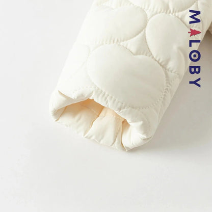 Veste courte matelassée beige pour fille, idéale pour enfants sensibles