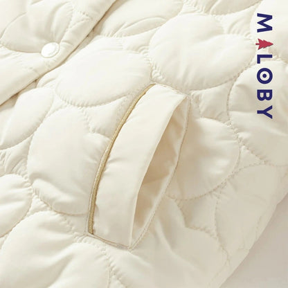Veste courte matelassée beige pour fille, idéale pour enfants sensibles