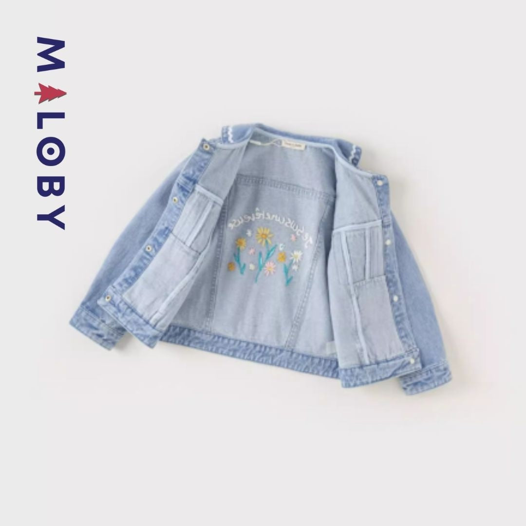 Veste en jean brodée pour fille, idéale pour les occasions spéciales et confortable pour le quotidien.