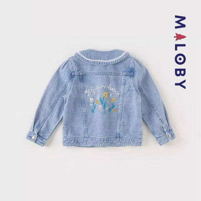 Veste en jean brodée pour fille, idéale pour les occasions spéciales et confortable pour le quotidien.