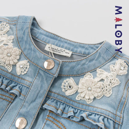 Veste en jean pour fille, confortable et anti-allergique, idéale pour les enfants