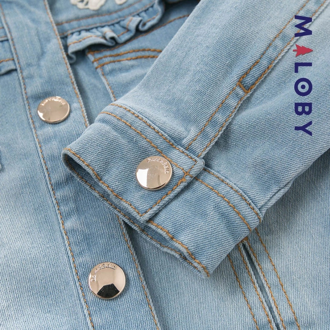 Veste en jean pour fille, confortable et anti-allergique, idéale pour les enfants