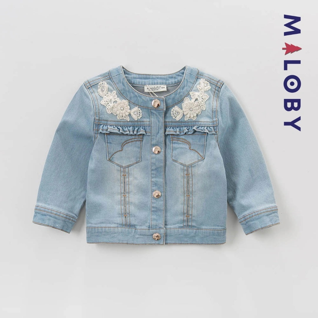 Veste en jean pour fille, confortable et anti-allergique, idéale pour les enfants