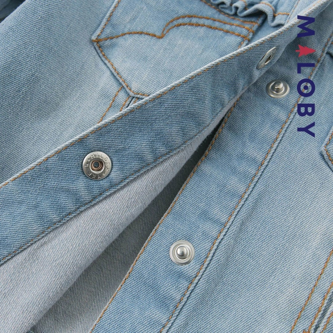Veste en jean pour fille, confortable et anti-allergique, idéale pour les enfants