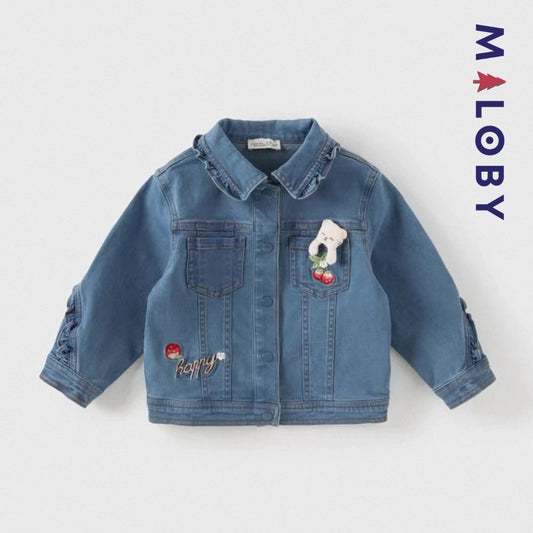 Veste en jean fantaisie enfant fille bleu de MALOBY - vêtements confortables et anti-allergiques