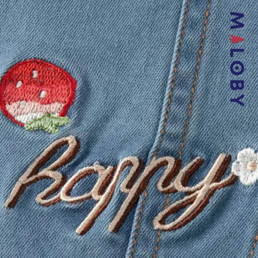 Veste en jean fantaisie enfant fille bleu de MALOBY - vêtements confortables et anti-allergiques