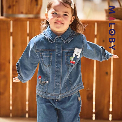Veste en jean fantaisie enfant fille bleu de MALOBY - vêtements confortables et anti-allergiques