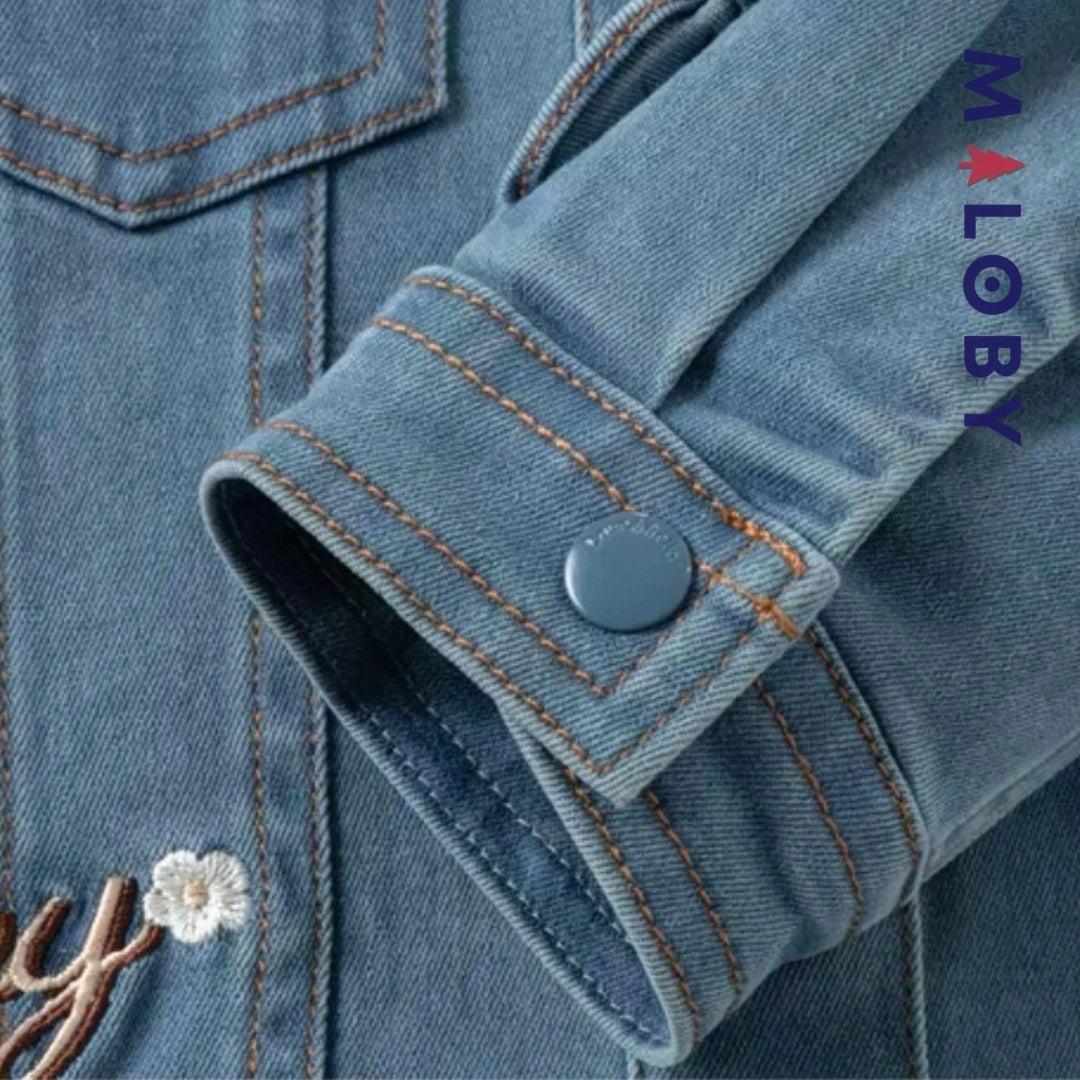 Veste en jean fantaisie enfant fille bleu de MALOBY - vêtements confortables et anti-allergiques