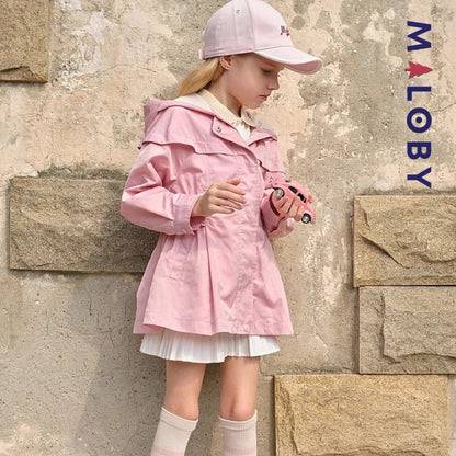 Veste imperméable rose pour enfant fille, idéale pour la mi-saison et les activités en extérieur.