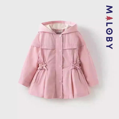 Veste imperméable rose pour enfant fille, idéale pour la mi-saison et les activités en extérieur.