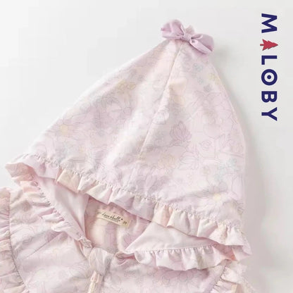 Veste mi-saison imprimé floral rose pour fille - élégante et confortable
