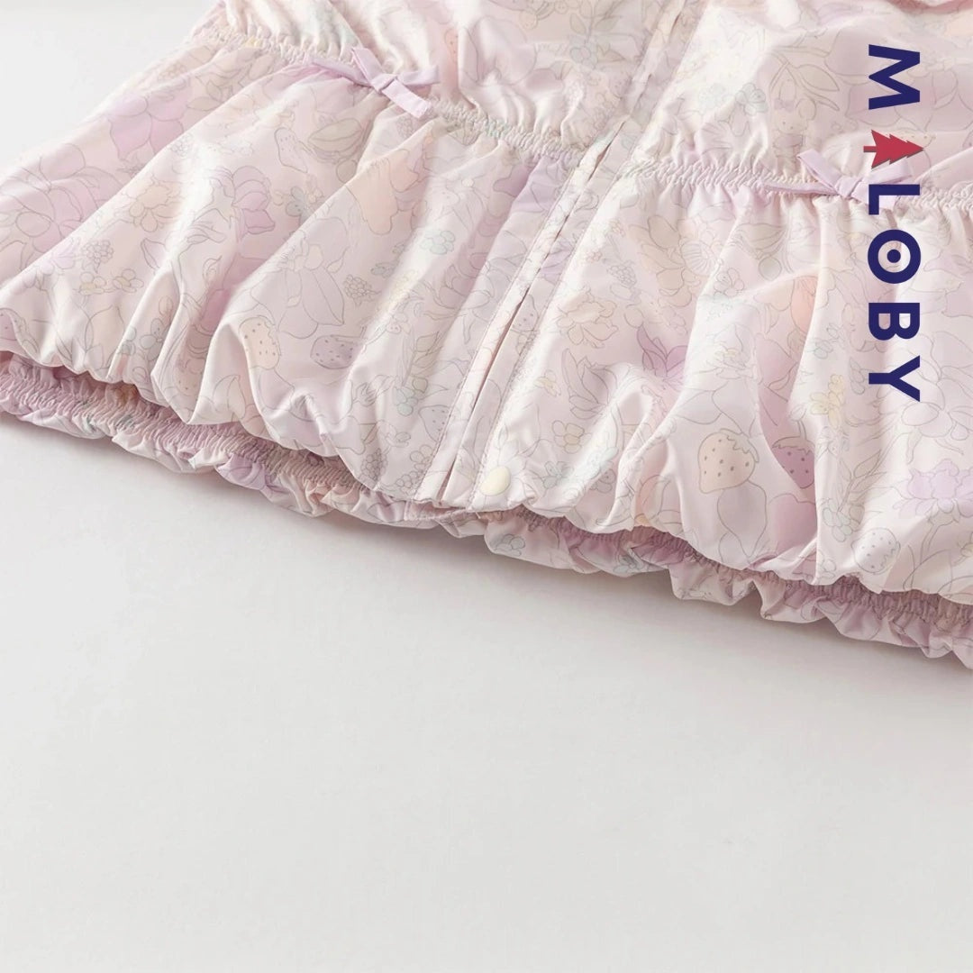 Veste mi-saison imprimé floral rose pour fille - élégante et confortable
