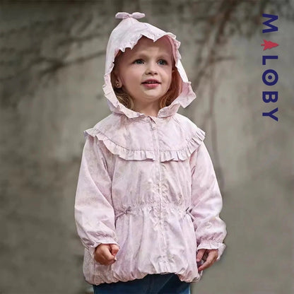 Veste mi-saison imprimé floral rose pour fille - élégante et confortable