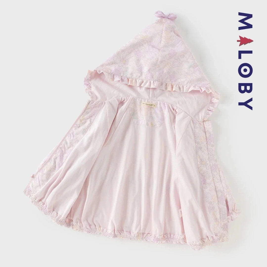 Veste mi-saison imprimé floral rose pour fille - élégante et confortable