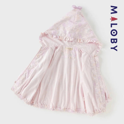 Veste mi-saison imprimé floral rose pour fille - élégante et confortable