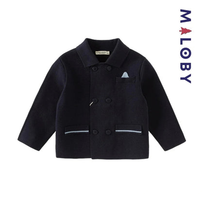 Veste en pur coton marine pour garçon, idéale pour les enfants, vêtements anti-allergiques