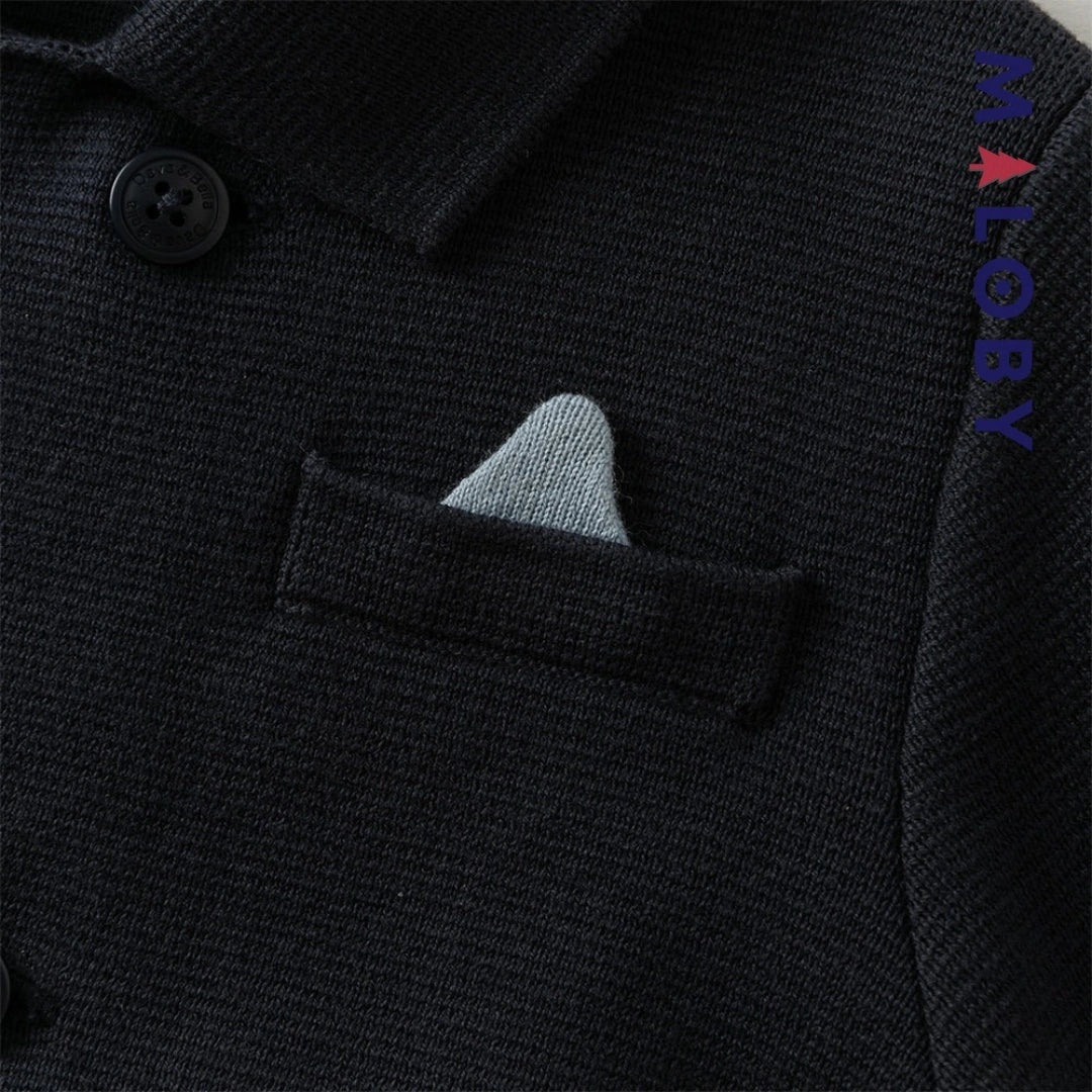 Veste en pur coton marine pour garçon, idéale pour les enfants, vêtements anti-allergiques
