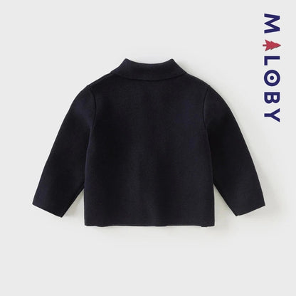 Veste en pur coton marine pour garçon, idéale pour les enfants, vêtements anti-allergiques