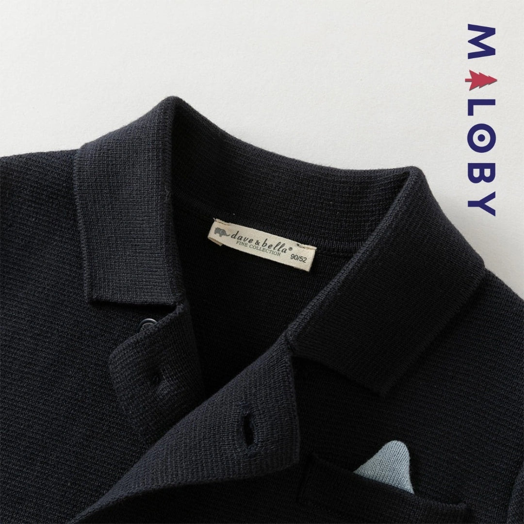 Veste en pur coton marine pour garçon, idéale pour les enfants, vêtements anti-allergiques