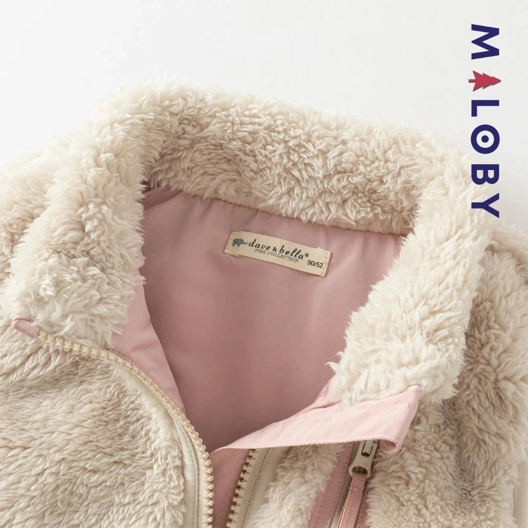 Veste sans manches en peluche rose pour fille, idéale pour les vêtements enfants et anti-allergiques.