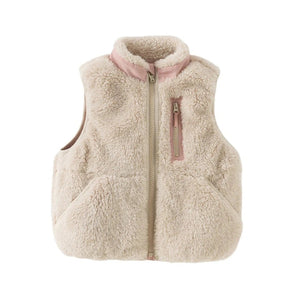 Veste sans manches en peluche enfant fille- Rose